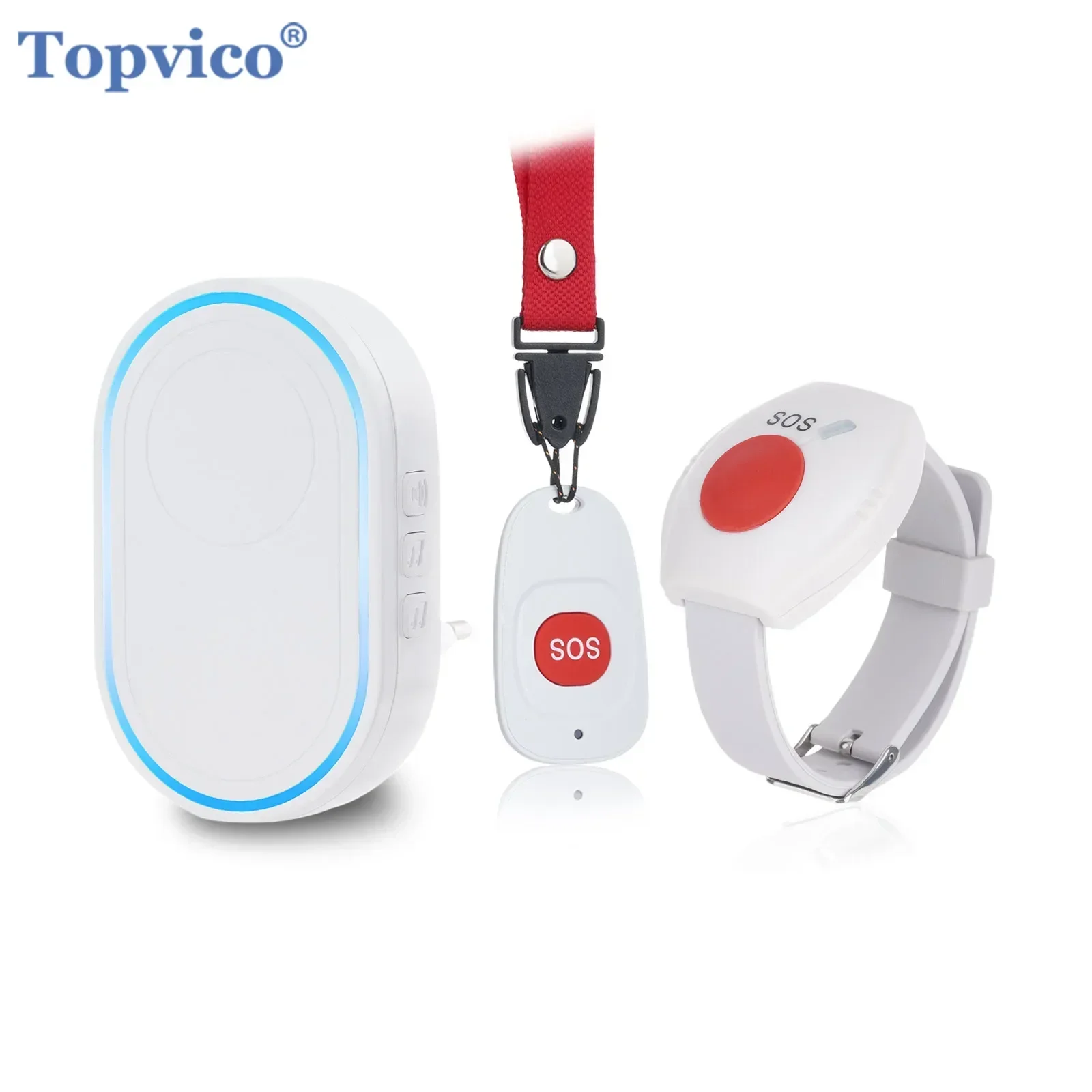 Home Security Upgrades - Topvico Kablosuz Bakıcı Çağrı Cihazı SOS