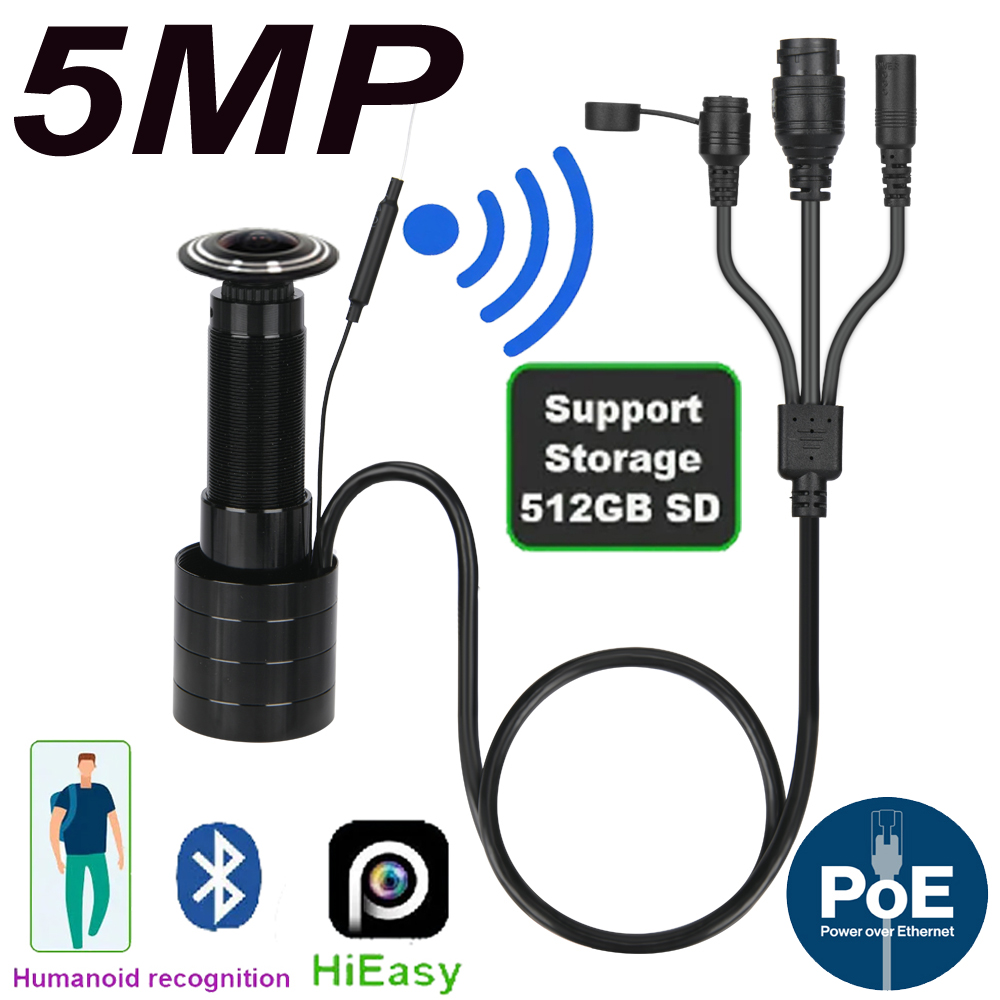 Home Security Tech - 5MP Kapı Göz IP POE Kamera