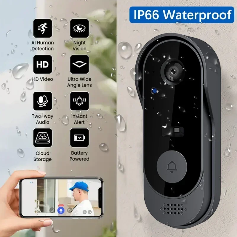 Home Security Doorbell Camera - Video HD Kablosuz Su Geçirmez Kapı