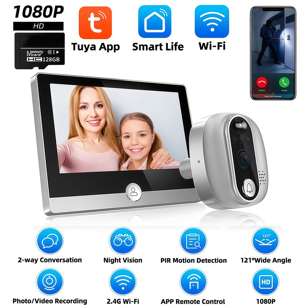 Home Security Doorbell Camera - Tuya 1080P WiFi Kapı Zili Kamera