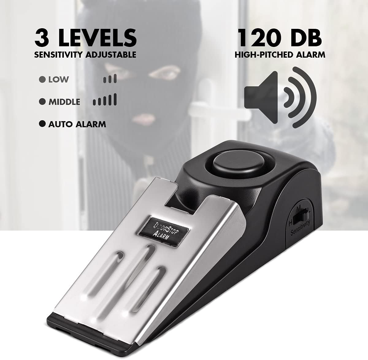 Home Security For Apartments - Kapı Durdurma Alarmı, 120DB Güvenlik Alarmlı
