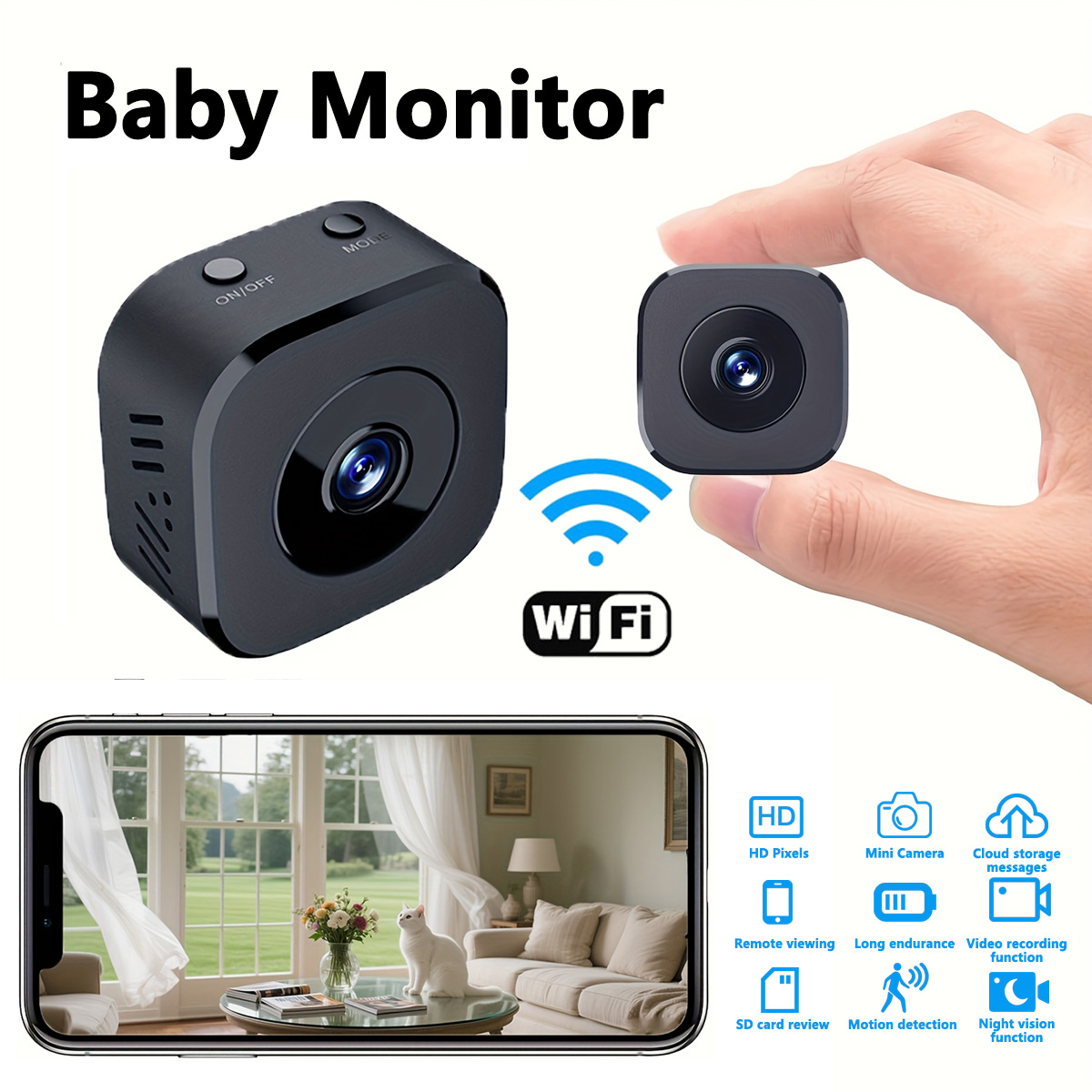 Home Security With Monitoring - 1080P HD Mini WiFi Kamera Kapalı