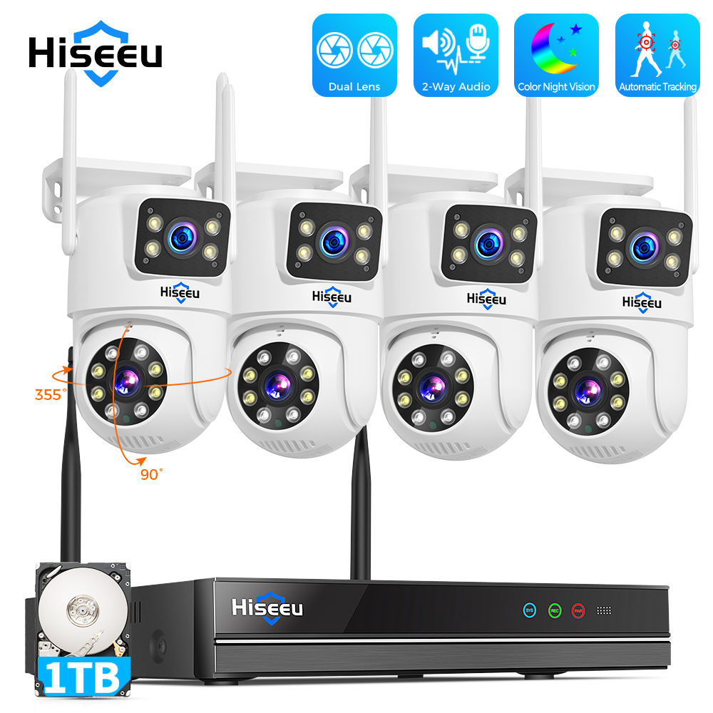 Home Security With Monitoring - Hiseeu 6MP WiFi Çift Lensli Kamera