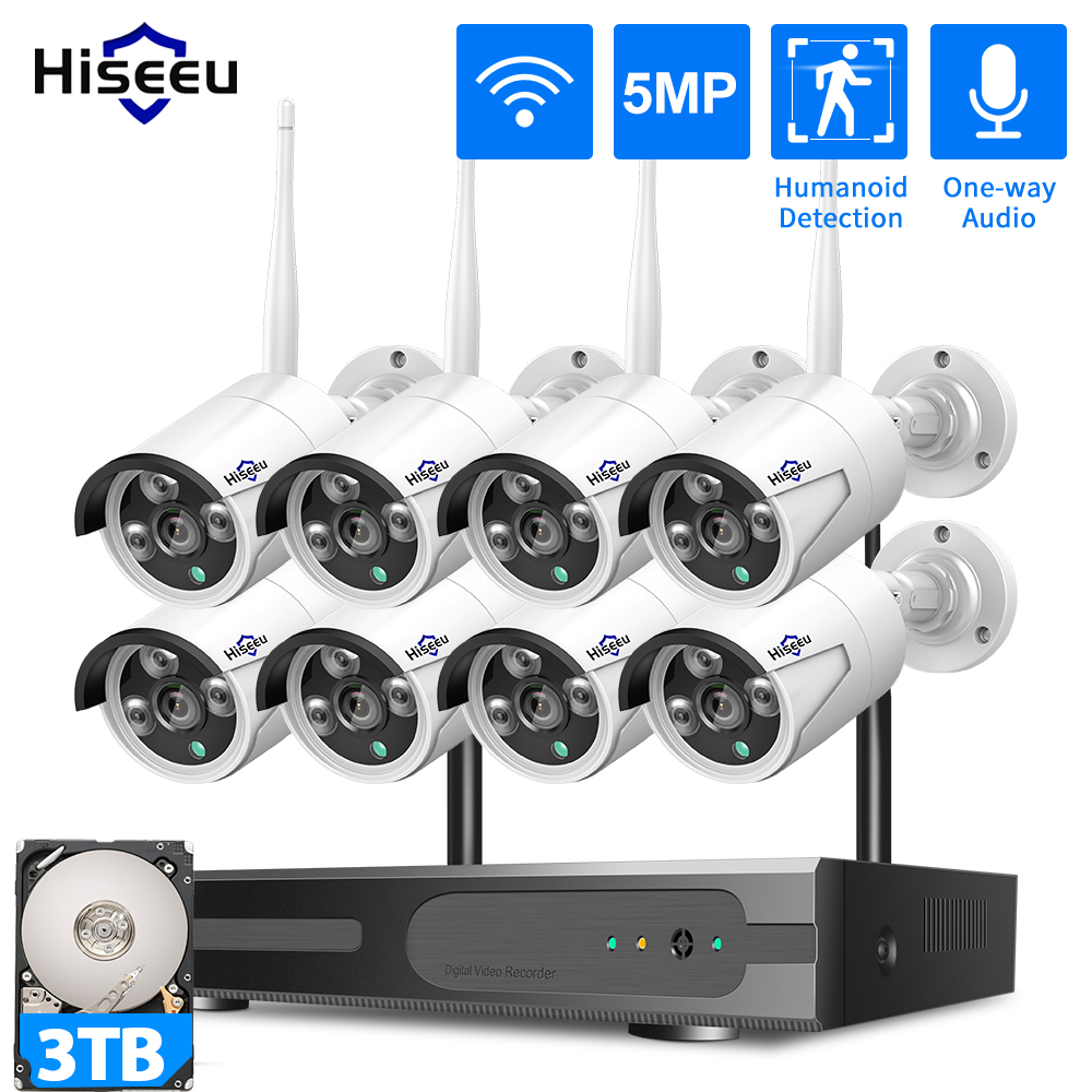 Home Security With Monitoring - Hiseeu 3/5/8MP WiFi CCTV Kamera Güvenlik