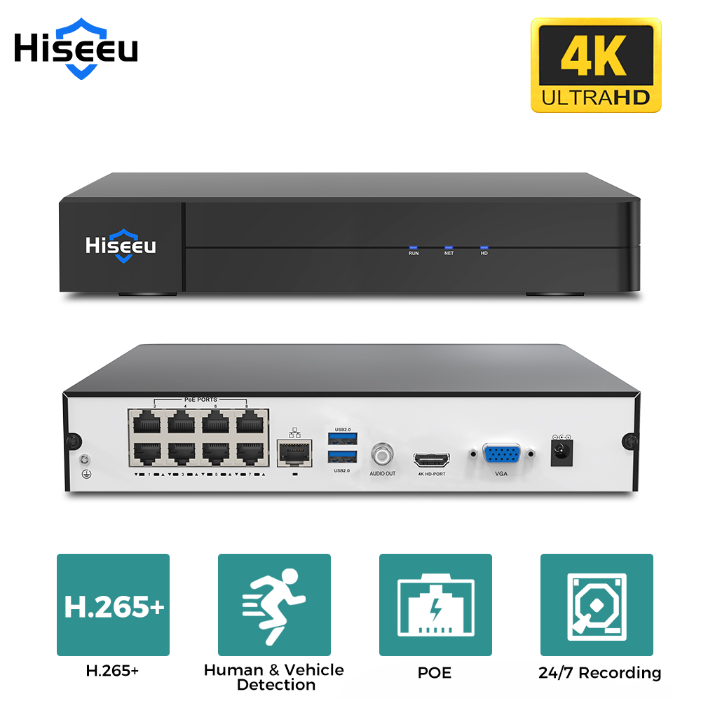 Hiseeu 8 Kanallı 4K PoE NVR Ağ - Home Security With Camera incelemesi ve fiyatı