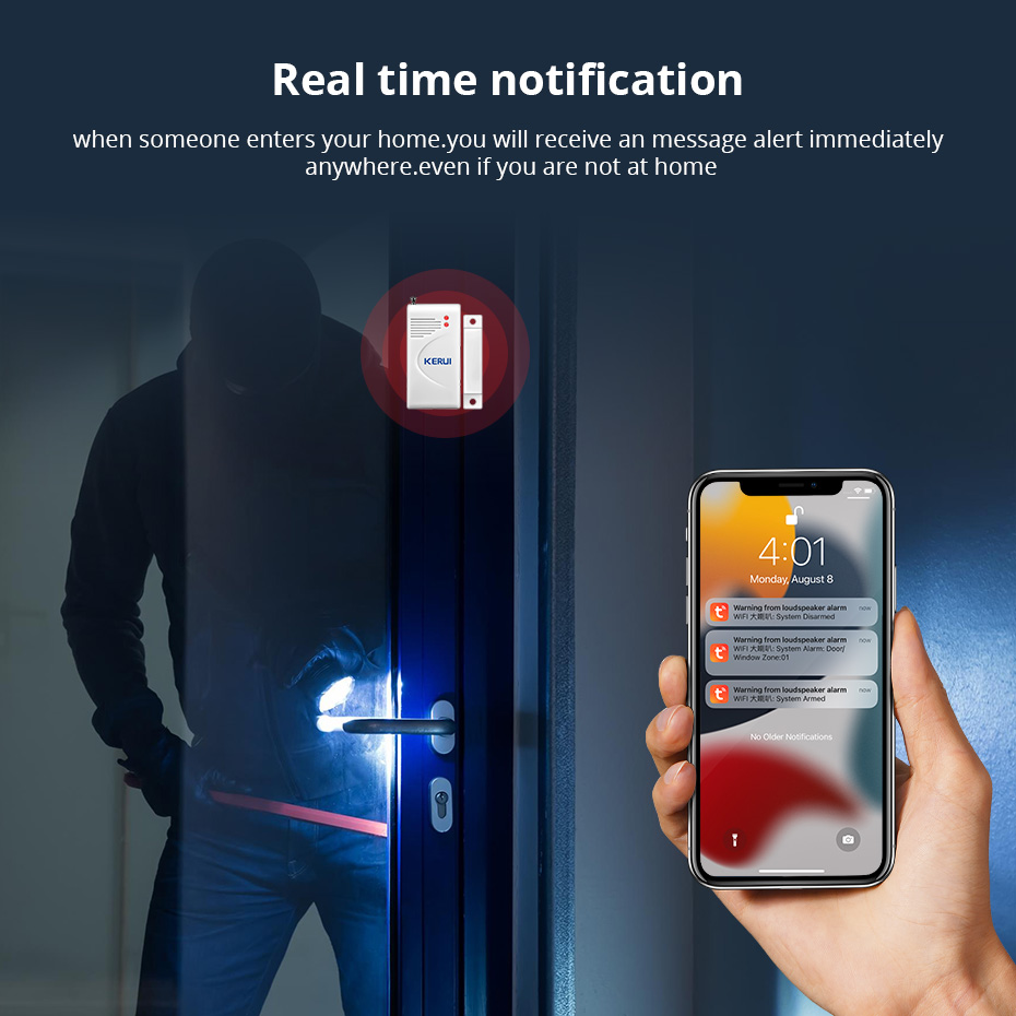 KERUI Tuya Akıllı WIFI Kablosu - Home Security Zones incelemesi ve fiyatı