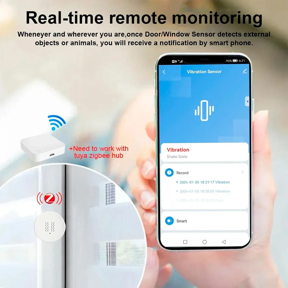 Tuya ZigBee Akıllı Titreşim ve - Home Security With Monitoring incelemesi ve fiyatı