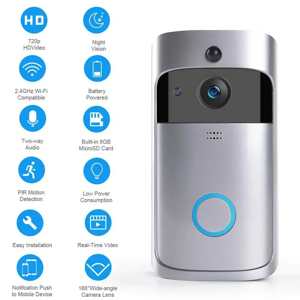720P HD Akıllı Ev Kablosuz WIF - Home Security Doorbell Camera incelemesi ve fiyatı