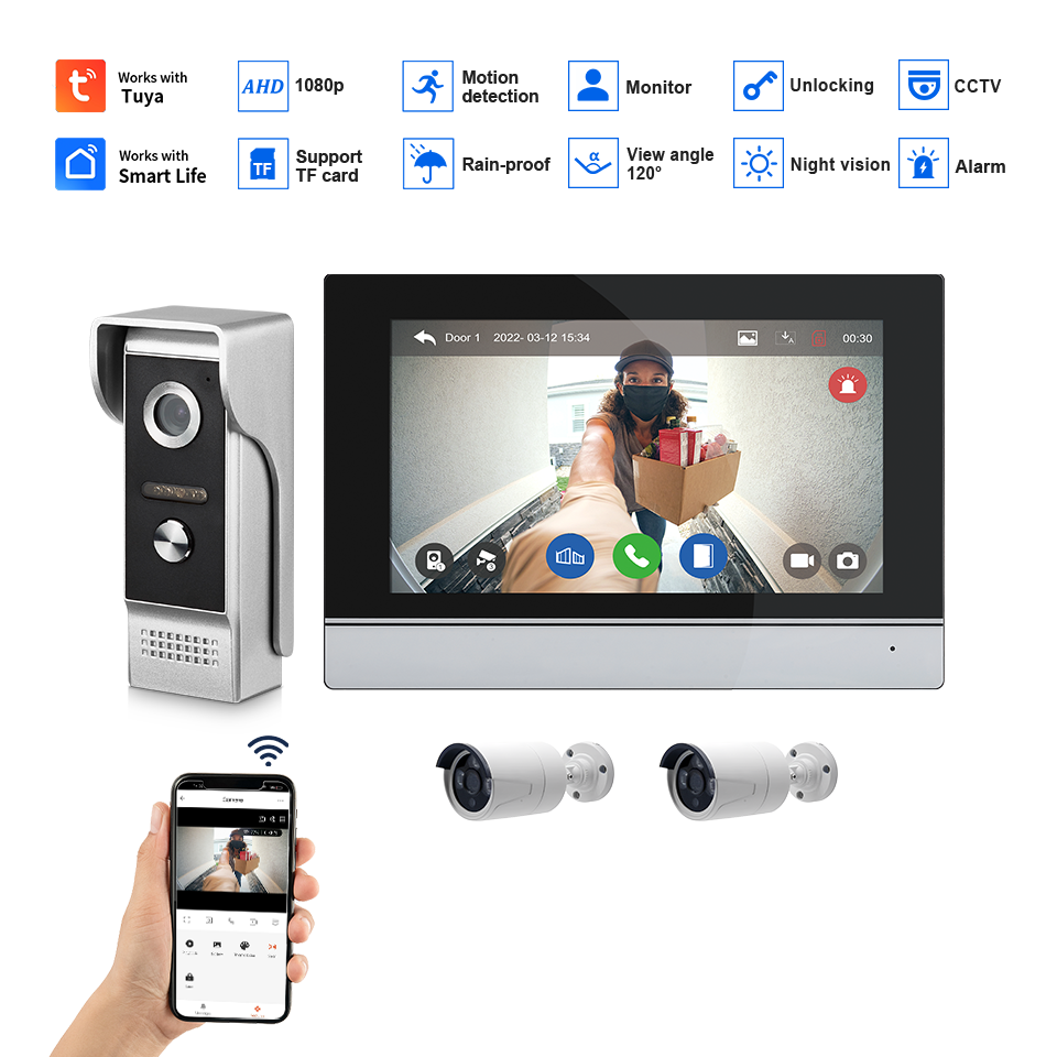 7 inç IPS Ekran 2MP Tuya Uzakt - Home Security Tech incelemesi ve fiyatı